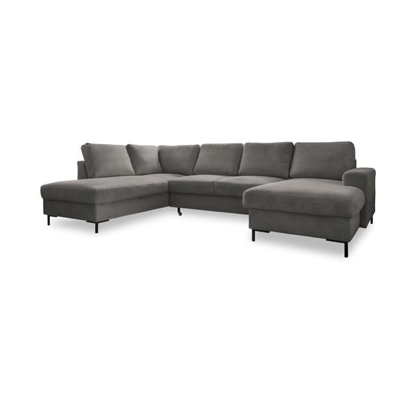 Siva sklopiva kutna garnitura od samta (s lijevim kutom) Lofty Lilly – Miuform