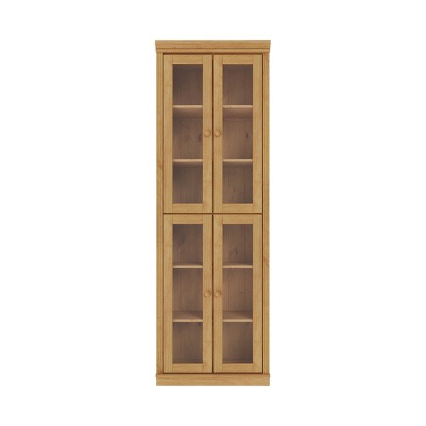 Vitrina od masivnog bora u svijetloj prirodnoj boji 74x223x37 cm Anita – Støraa