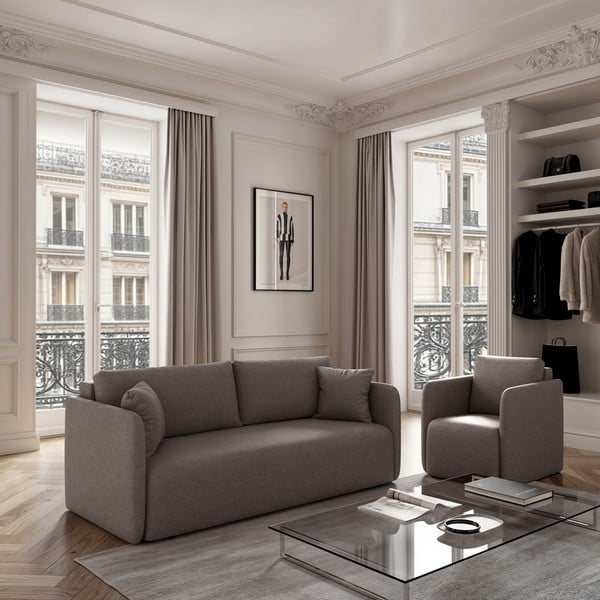 Siva sklopiva sofa 220 cm Chaum – Rodier-image-1