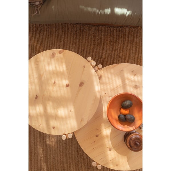 Okrugao stolić za kavu od masivnog bora u prirodnoj boji ø 60 cm Sticks – Karup Design-image-1