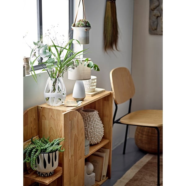 Bijela staklena ručno izrađena vaza (visina 18 cm) Cosmin – Bloomingville-image-1