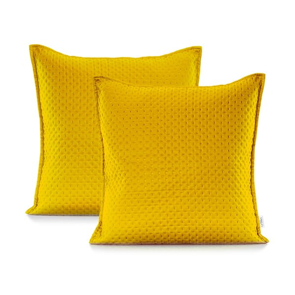 Žuta navlaka za jastuk DecoKing Carmen, 45 x 45 cm