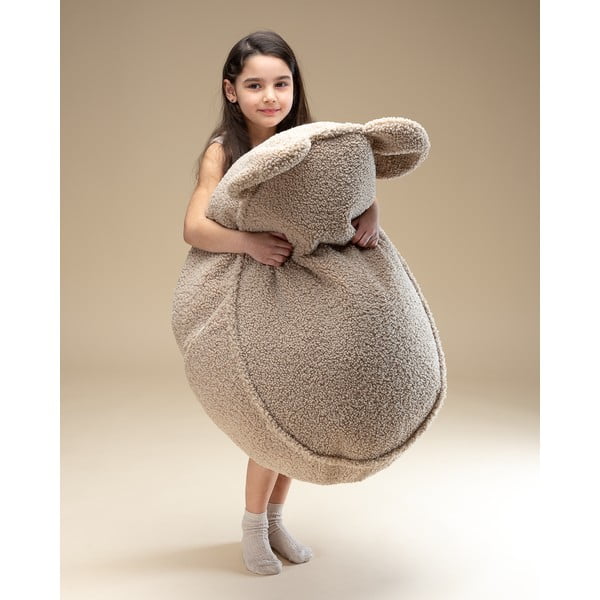 Svjetlo smeđa dječja vreća za sjedenje od bouclé tkanine Bear – Wigiwama-image-3