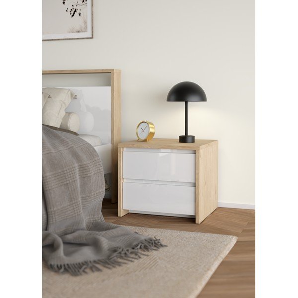 Bijeli/u prirodnoj boji noćni ormarić Next – Tvilum-image-1