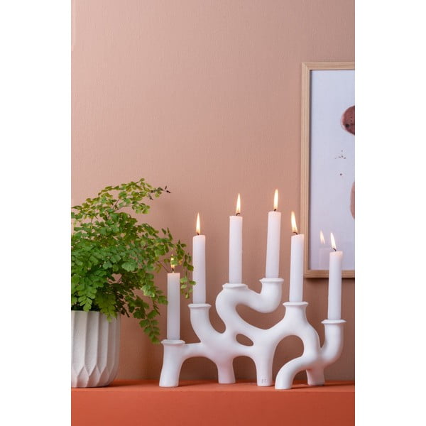 Bijeli svijećnjak od poliresina Swirls - PT LIVING-image-1