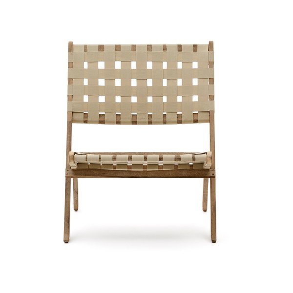 Vrtna fotelja od masivnog drveta u prirodnoj boji Chabeli – Kave Home-image-2