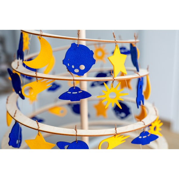Set od 8 žuto-plavih božićnih ukrasa od filca Spira Medium-image-4
