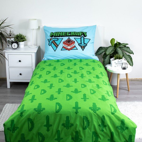 Pamučna dječja posteljina za krevet za jednu osobu 140x200 cm Minecraft – Jerry Fabrics-image-2