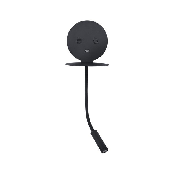 Crna LED zidna lampa aluminijska sa savitljivom konstrukcijom/s USB priključkom Eclip – Nova Luce