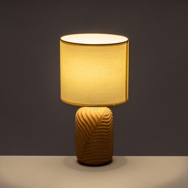 Ciglasta/krem stolna lampa s tekstilnim sjenilom (visina 39 cm) – Casa Selección-image-1