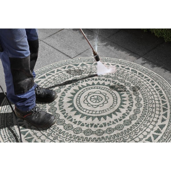 Zeleno-krem vanjski tepih NORTHRUGS Coron, ø 140 cm-image-4