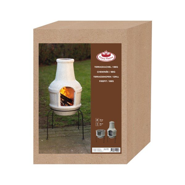 Keramički kamin s postoljem Esschert Design BBQ, mali-image-2