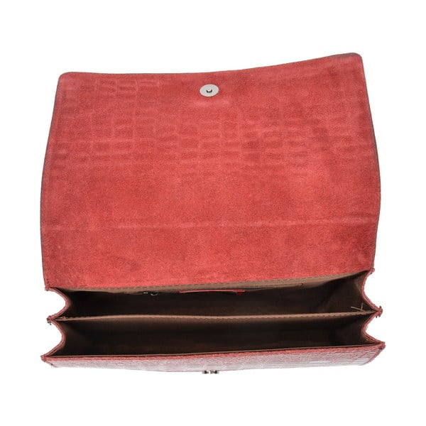 Crvena kožna torbica Carla Ferreri Chain-image-3