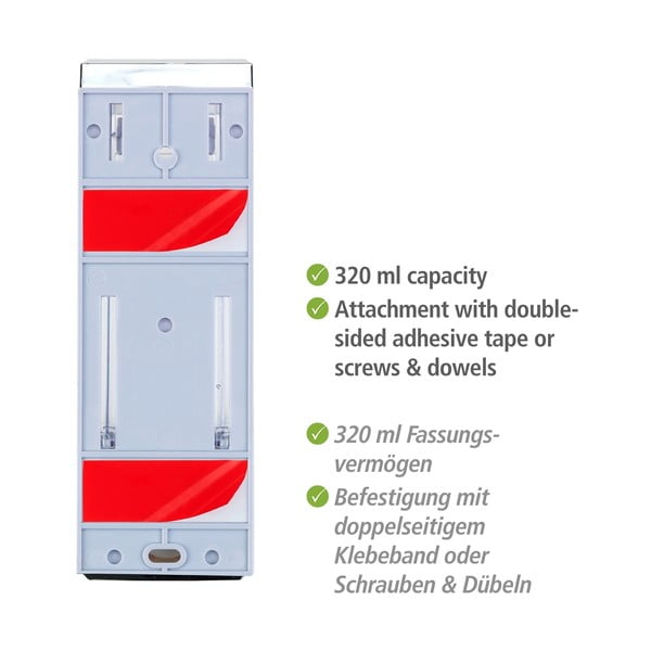 Zidni plastični dozator sapuna srebrne boje 0,32 l Istres - Wenko-image-4