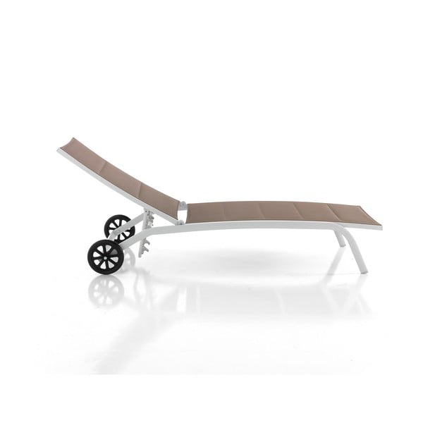 Bijela/smeđa metalna vrtna ležaljka Kastri – Tomasucci-image-3