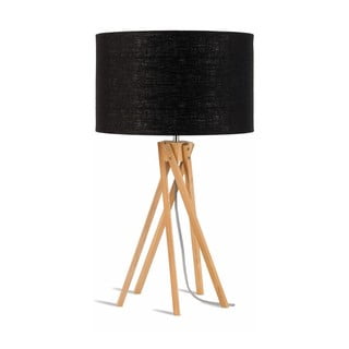 Stolna lampa s crnim sjenilom i konstrukcijom od bambusa Good &amp; Mojo Kilimanjaro