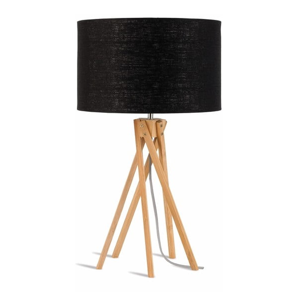Stolna lampa s crnim sjenilom i konstrukcijom od bambusa Good &amp; Mojo Kilimanjaro