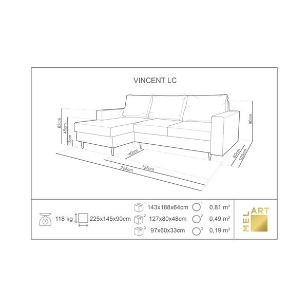 Bež kutni kauč na razvlačenje s ležaljkom na lijevoj strani Mazzini Sofas Iris-image-4