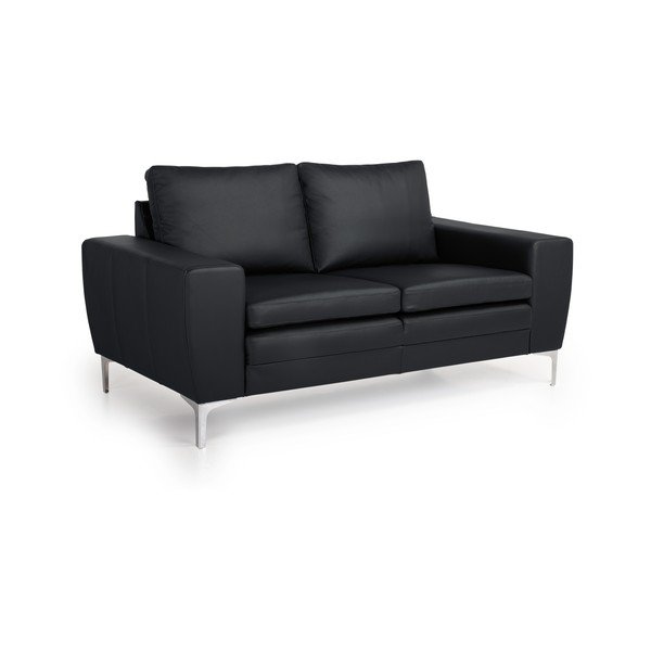 Crna kožna sofa Scandic Twigo, 166 cm-image-2