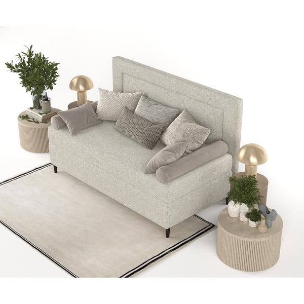 Sivi/bež tapecirani krevet 100x200 cm Alba – Maison de Rêve-image-4