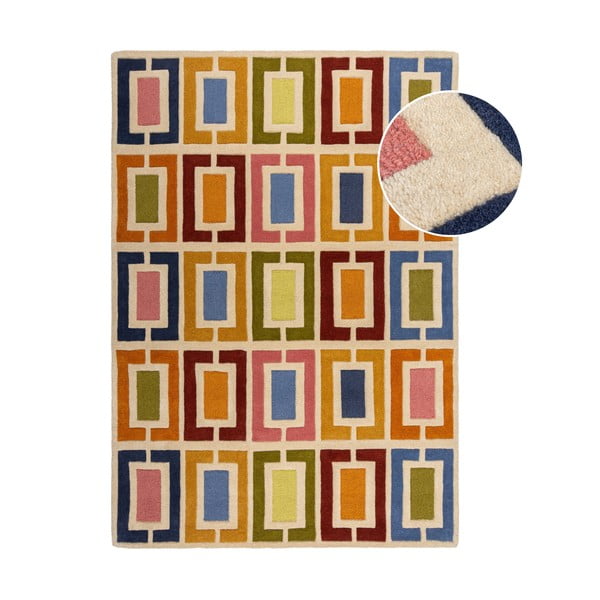 Ručno rađen vunen tepih 120x170 cm Retro Blocks – Flair Rugs