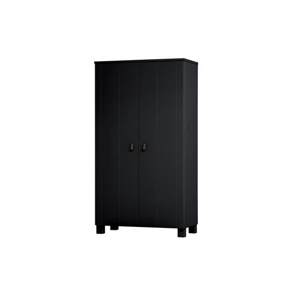 Crni ormar od masivnog bora 111x202 cm Ties – WOOOD-image-3