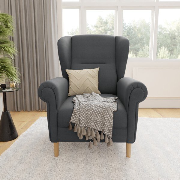 Tamno siva wing fotelja Swan – Ropez-image-1