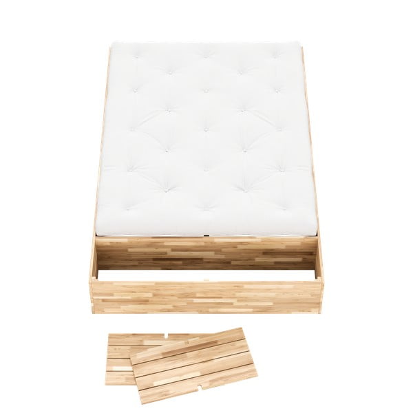 Bračni krevet od masivnog bora s prostorom za odlaganje s podnicom 160x200 cm u prirodnoj boji Basement Bed – Karup Design-image-4