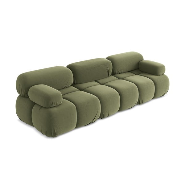 Svijetlo zelena baršunasti sofa 285 cm Lokua – Makamii-image-2