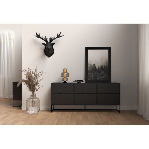 Crna komoda s metalnim nogama Tenzo Lipp-image-1