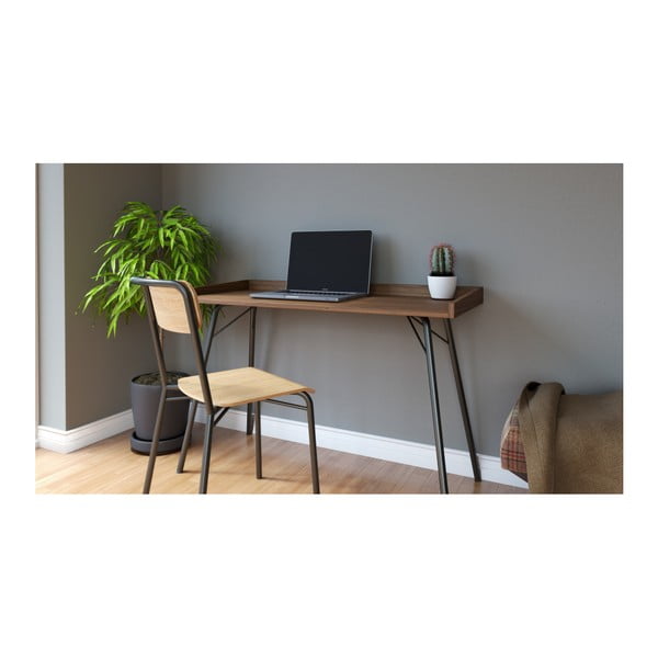 Radni stol s pločom u drvenom dekoru orah 52x115 cm Rayburn – Woodman-image-1