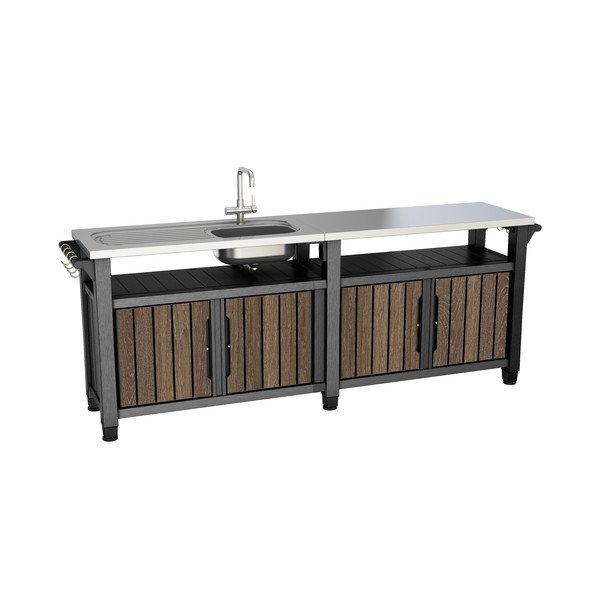 Vrtna kuhinja u dekoru oraha 237x52 cm Unity Chef – Keter