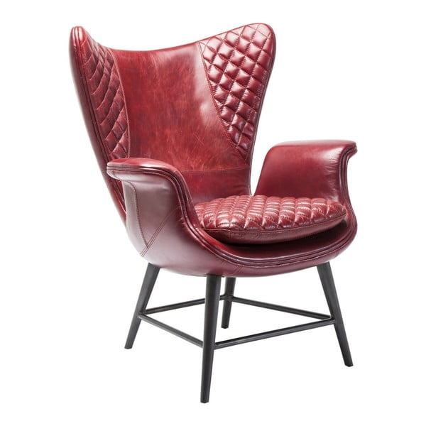 Crvena fotelja Kare Design Velvet