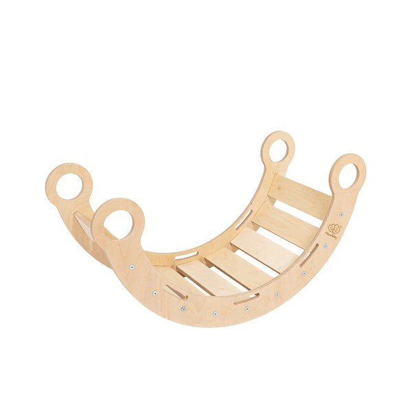Ljuljačka od masivnog bora u prirodnoj boji 39x75x38 cm Montessori – Meowbaby-image-4