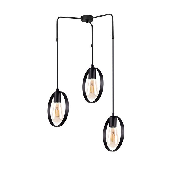Crna viseća svjetiljka Squid Lighting Circle, visina 100 cm