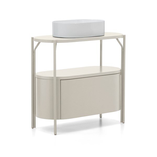 Bijeli ormarić za ispod umivaonika 90x81 cm Arely – Kave Home-image-4