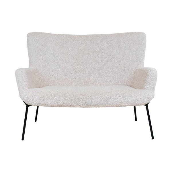 Bijela sofa od bouclé tkanine 128 cm Glasgow – House Nordic