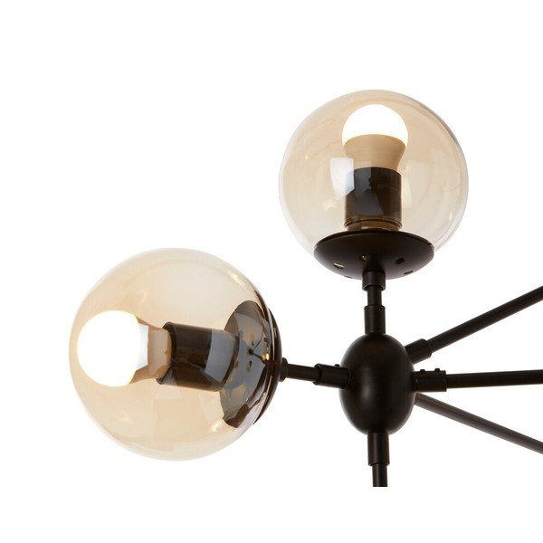 Crna metalna viseća svjetiljka sa staklenim sjenilom Abira – Premier Housewares-image-3