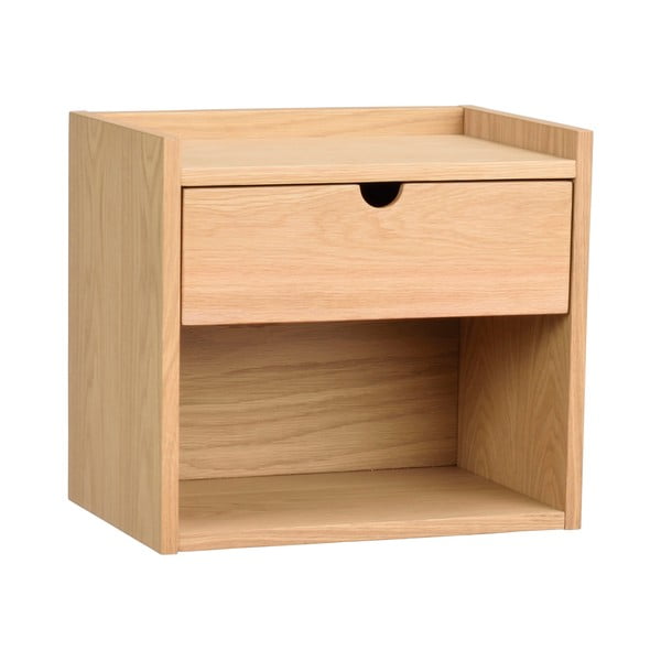 Viseći/s policama noćni ormarić od punog hrasta u prirodnoj boji Hillmond – Rowico-image-3