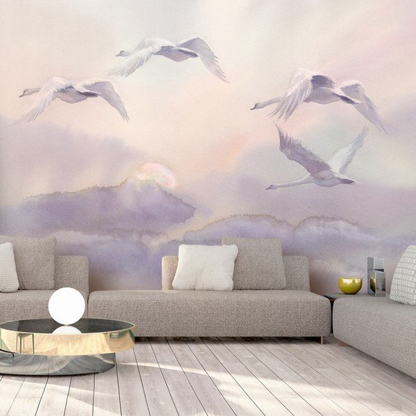 Velko Format Wallpaper Artgeist letećih labudova, 200 x 140 cm-image-1