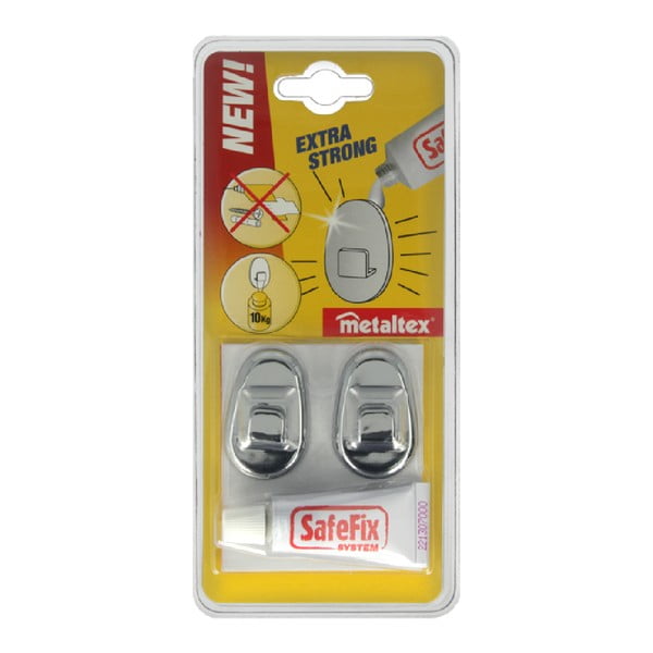 Set od 2 kukice i ljepila Metaltex Silver-image-2