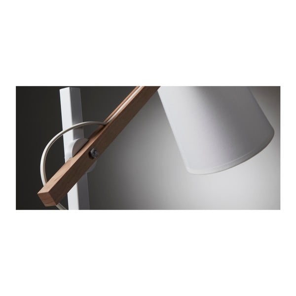 Bijela stolna lampa od masivnog bagrema s tekstilnim sjenilom (visina 65 cm) Kosta – Kave Home-image-2