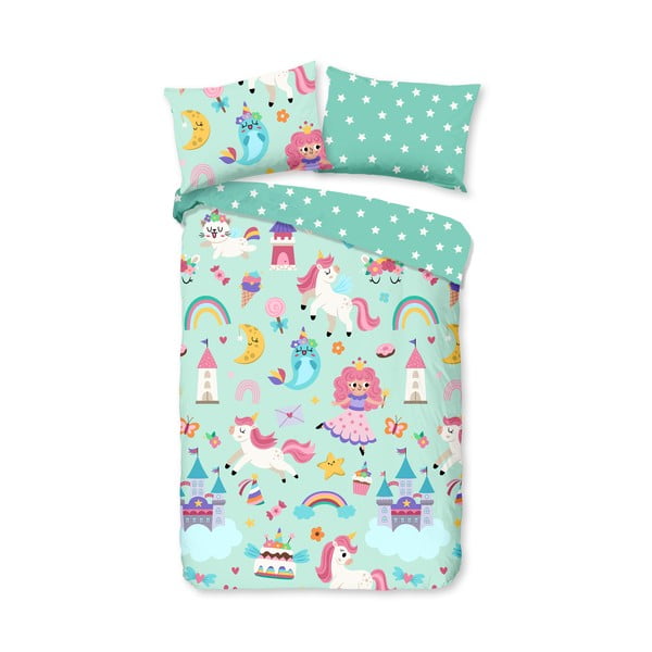 Mentol zelena pamučna dječja posteljina za dječji krevetić 100x135 cm Fantastic – Good Morning