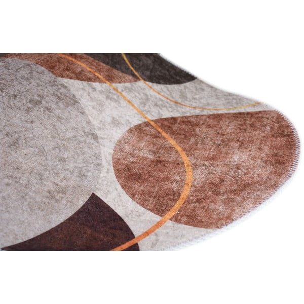 Smeđi/krem perivi tepih 60x100 cm Oval – Vitaus-image-2