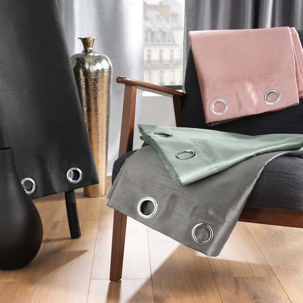 Plava zavjesa od mikrosatena 140x240 cm Shana – douceur d'intérieur-image-4