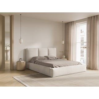 Bež tapecirani bračni krevet s prostorom za pohranu s podnicom 180x200 cm Brody – Mazzini Beds