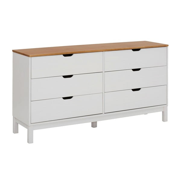 Bijela niska komoda od masivnog bora 150x75 cm Post – Støraa-image-2