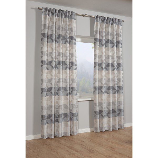 Siva zavjesa 245x140 cm Jacquard - Gardinia-image-1