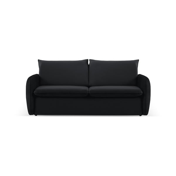 Crna baršunasta sklopiva sofa 194 cm Vienna – Cosmopolitan Design