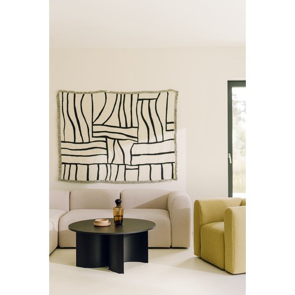 Crni okrugao stolić za kavu s pločom stola u dekoru jasena ø 95 cm Gavo – noo.ma-image-2